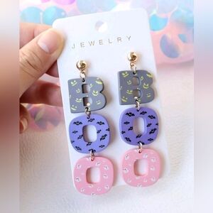 👻Halloween "BOO" Acrylic Earings NWT